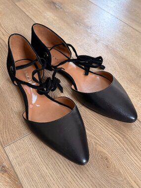 COACH Roy Pointed Toe Ankle Strap Slide Flats 9.5